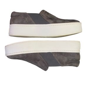 Vince Warren Suede Slip-On Platform Sneakers Charcoal Women’s Size 7